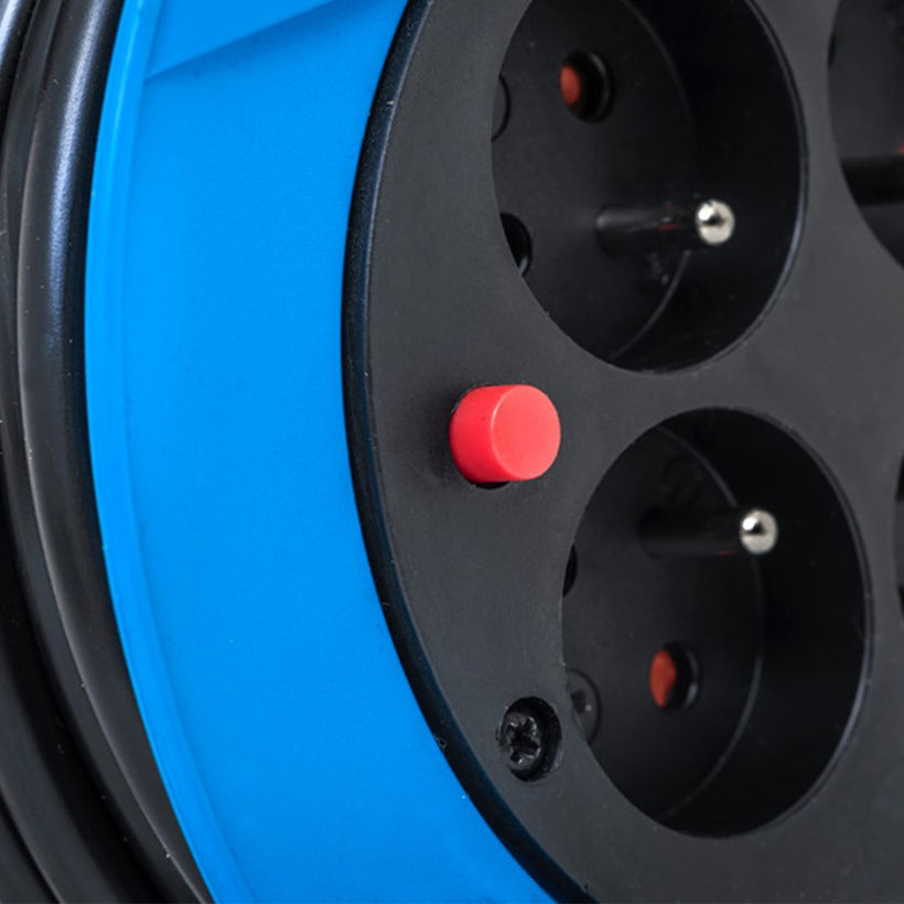 Predlžovací kábel na bubne, modrý 15m