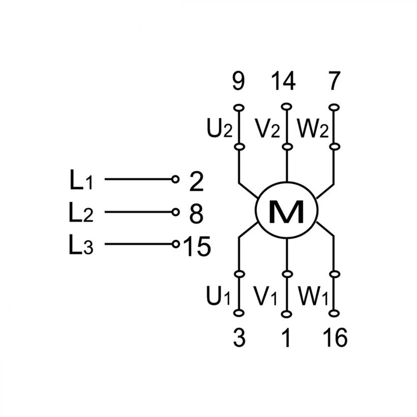Vačkový prepínač motora hviezda-trojuholník 25A