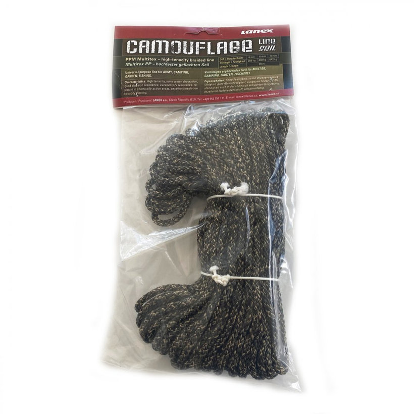 Polypropylénová šnúra pletená bez jadra CAMOUFLAGE 20m 8mm