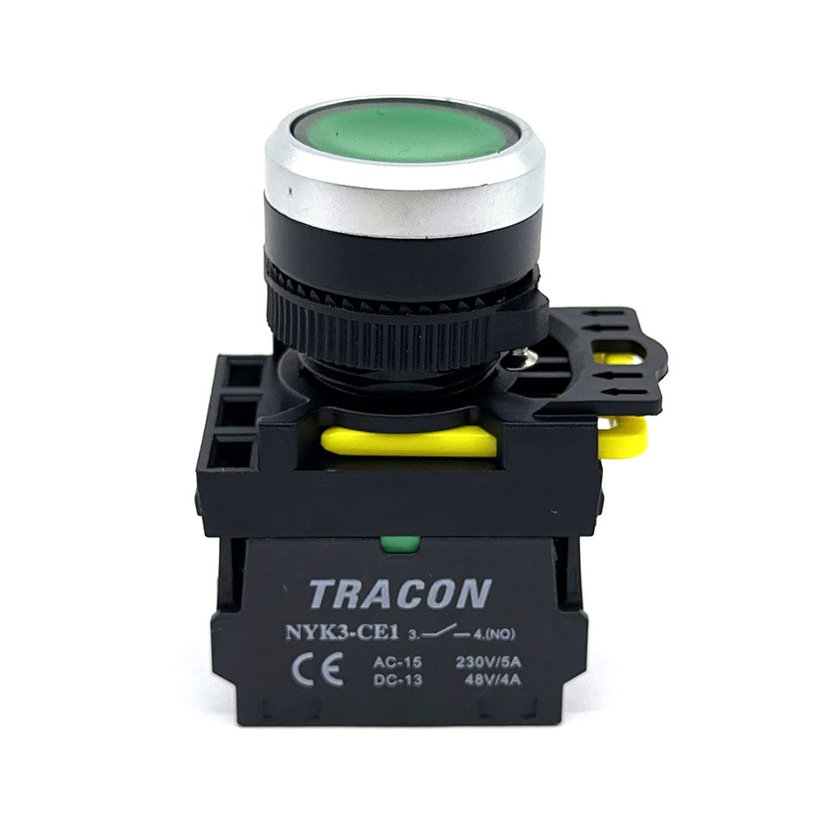 Tlačidlový spínač podsvietený zelený