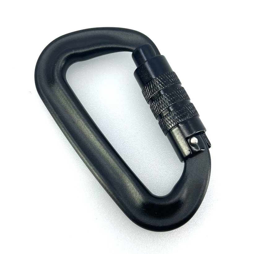 Hliníková karabína twist lock 80mm - čierna