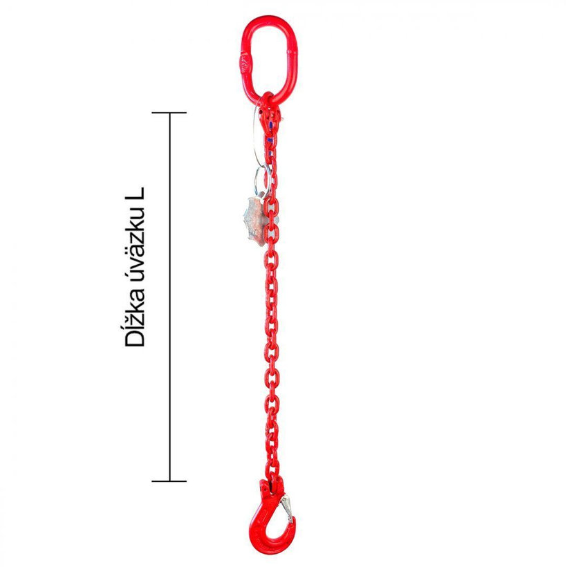 Reťazový záves oko-hák tr 80 so skracovačom (2 m, 1120 kg, 6 mm)