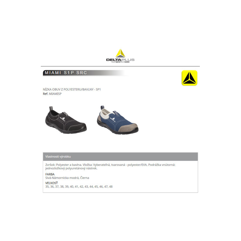 Nízka pracovná obuv MIAMI S1P 39
