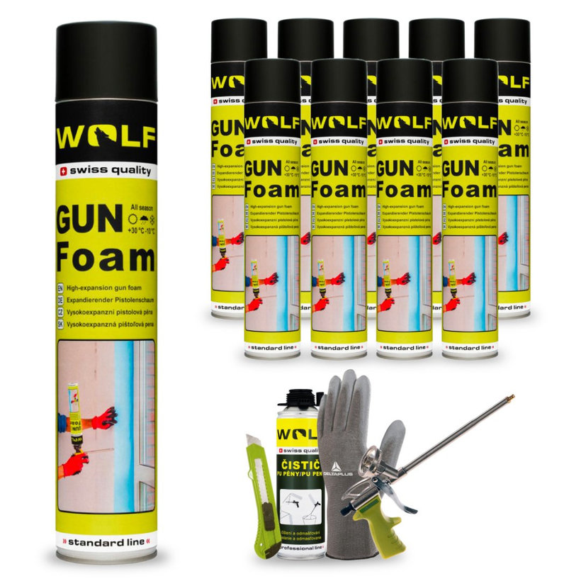 Montážna (PUR) pena pištoľová VYSOKOEXPANZNÁ - 10 ks MEGA PACK 700ml