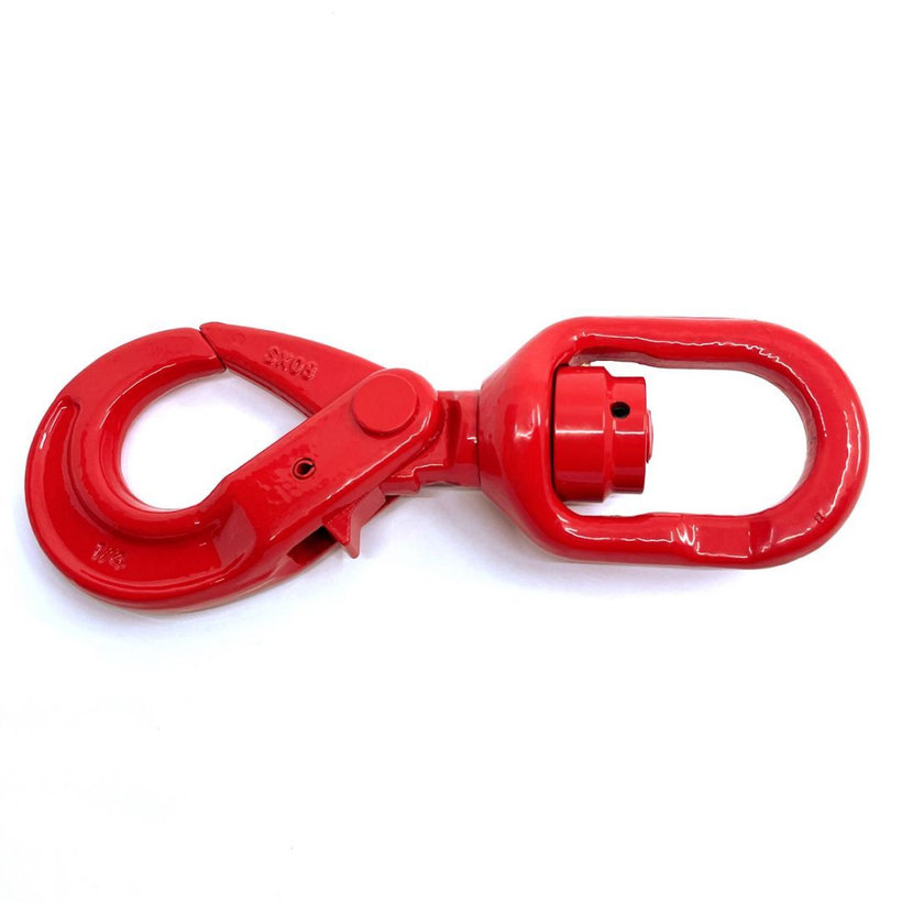 Hák otočný samoz. s ložiskom tr 80 červený 8mm