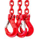 Reťazový záves oko-3 hák tr 80 so skracovačom (1,5 m, 4250/3000 kg, 8 mm, červená)