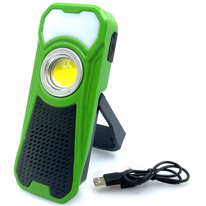 Akumulátorová ručná LED lampa s reproduktorom Bluetooth