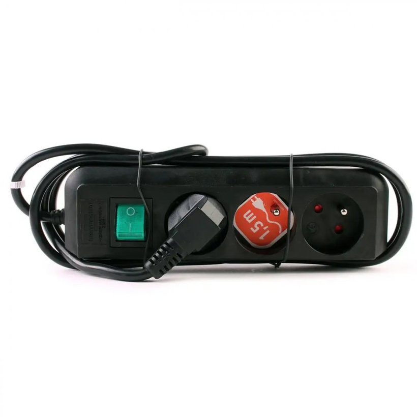 Predlžovací kábel Eco-Line, čierna 1,5m