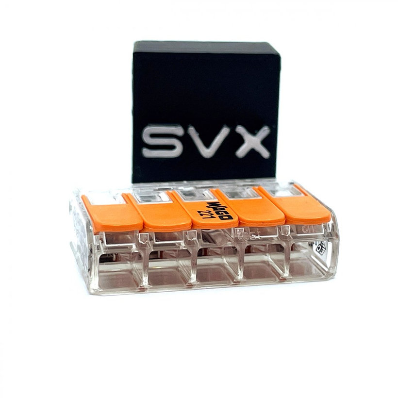 Svorka bezskrutková s páčkou - 5 vodičov