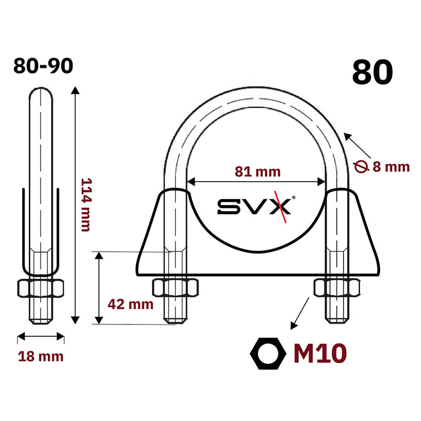 Spona trubková zn 80-90mm