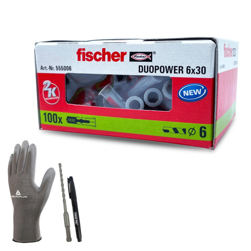 Hmoždina DuoPower - 100 ks PACK 6x30mm