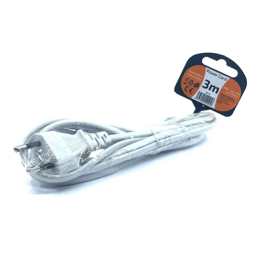 Flexo šnúra 3m 2x0,75 biela plochá