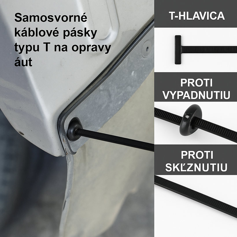 Sťahovacia páska T-typu pre opravy áut čierna 5x90mm