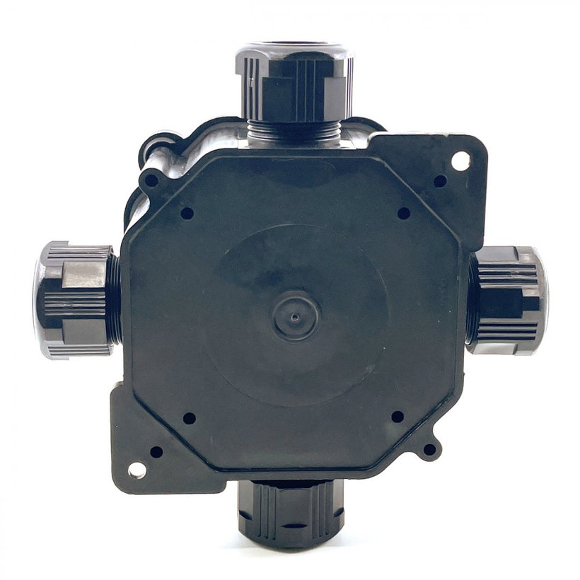 Krabica rozvodná 6455-11P/5 čierna 122x122x44,6mm