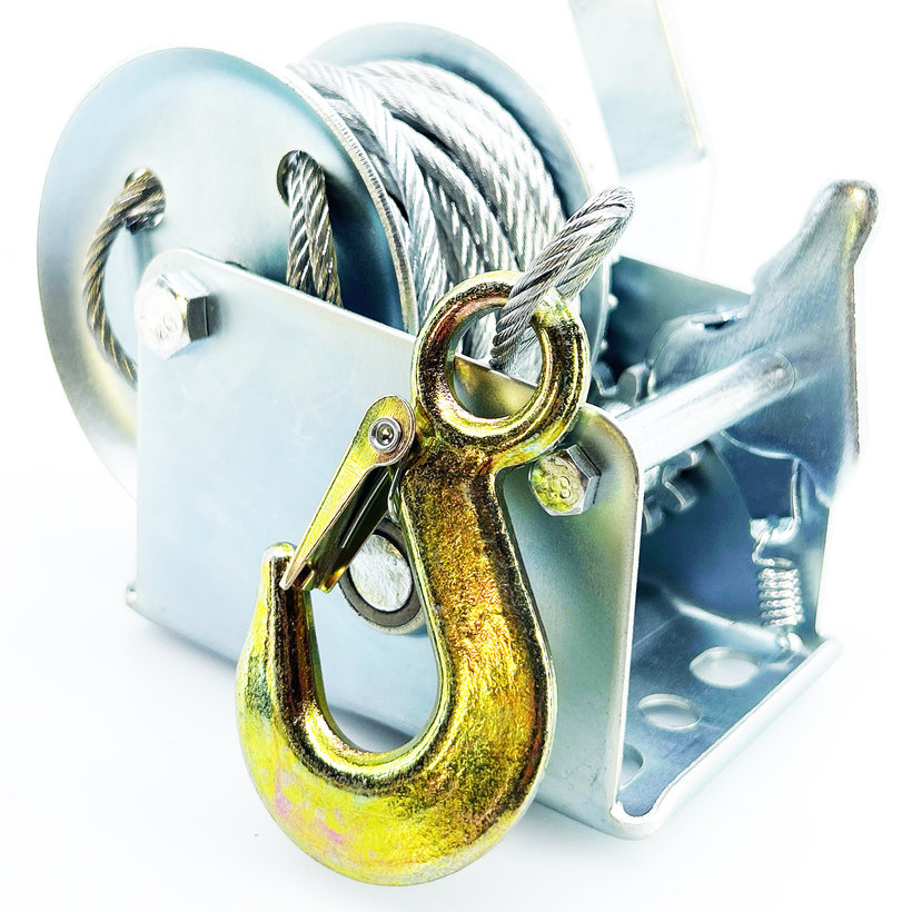 Ručný naviják 1100kg, 5mm x 10m, oceľ lano