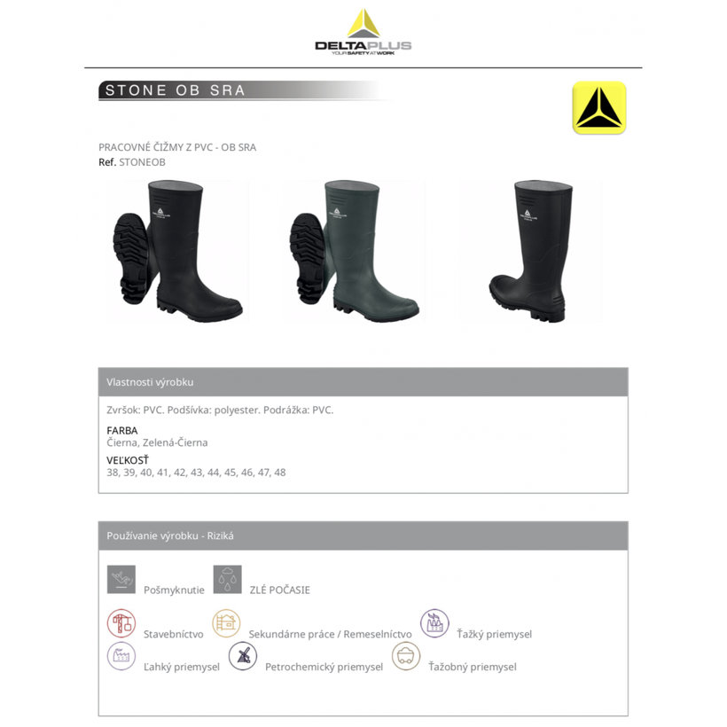 Čižmy gumáky čierne STONE 43