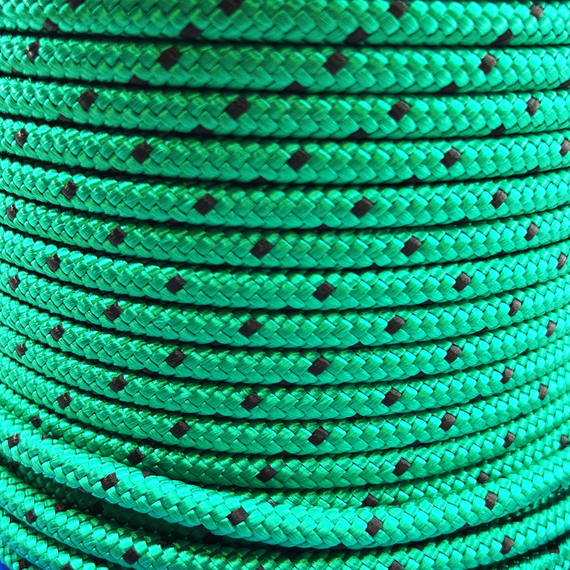 PPV lano farebné s jadrom pletené čierne s kontrolkami 16pr 14mm