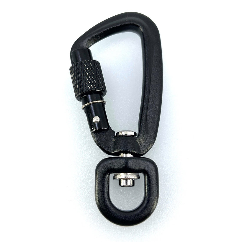 Hliníková karabína so skrutkou 66mm - čierna