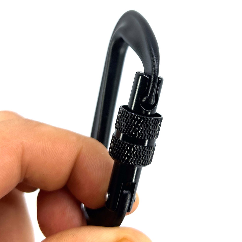 Hliníková karabína so skrutkou 80mm - čierna