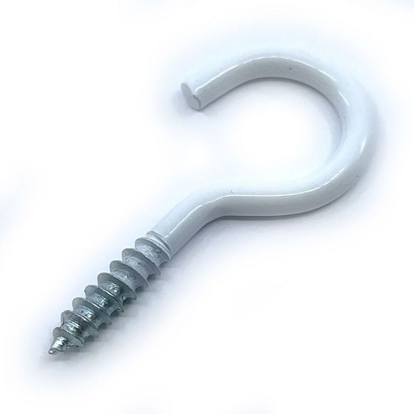 Hák s vrutom-biely lak - blister  63