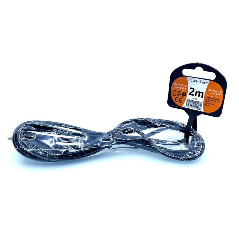 Flexo šnúra 2m 2x0,75 čierna plochá