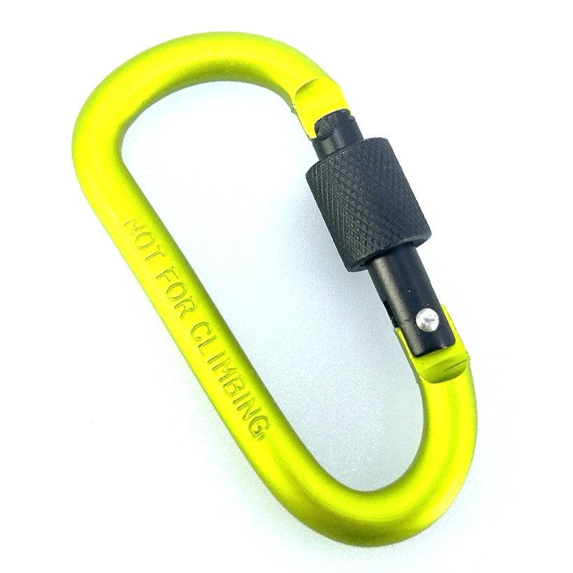 Hliníková karabína s poistkou - zelená