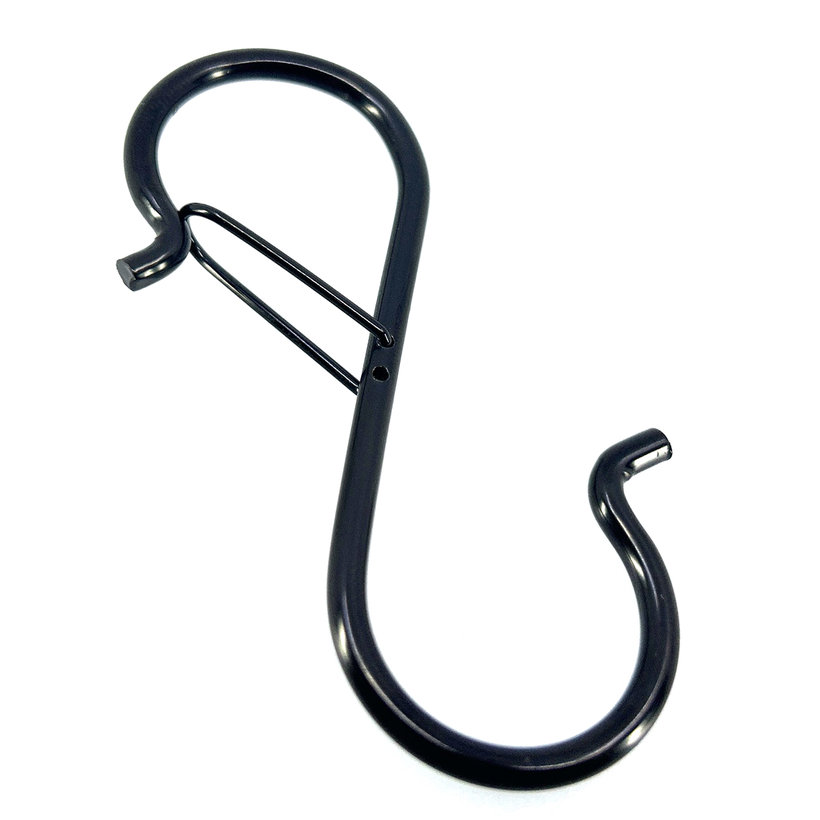 S-hák s poistkou - čierny
