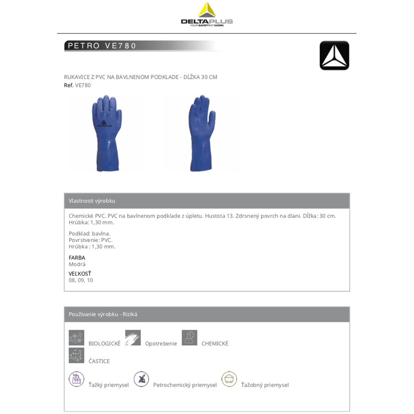 Pracovné rukavice PETRO VE780 09