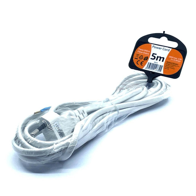 Flexo šnúra 5m 2x0,75 biela plochá