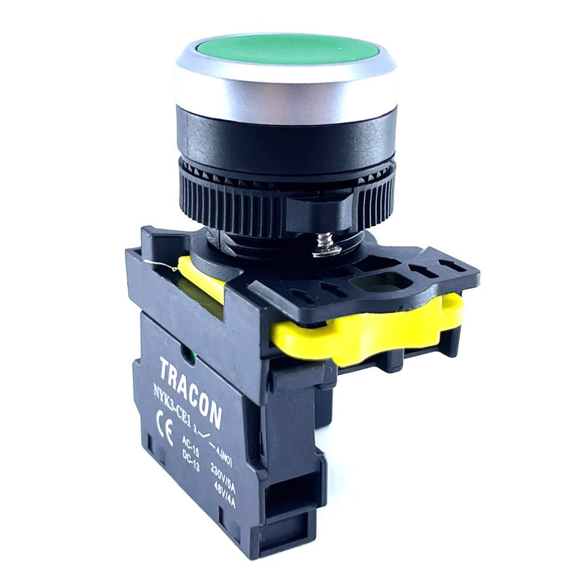 Klasický tlačidlový spínač zelený