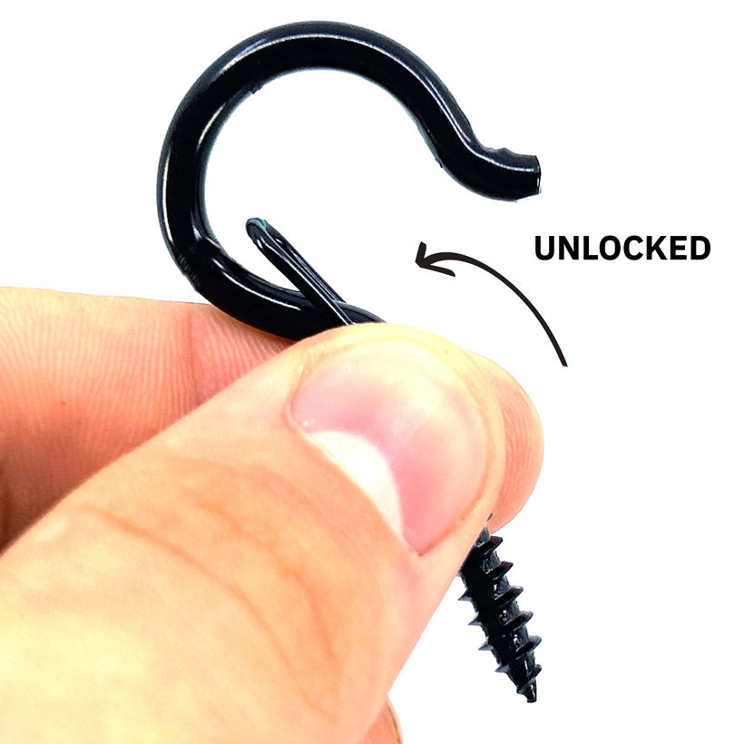 Okrasné oko s vrutom v tvare Q - čierne