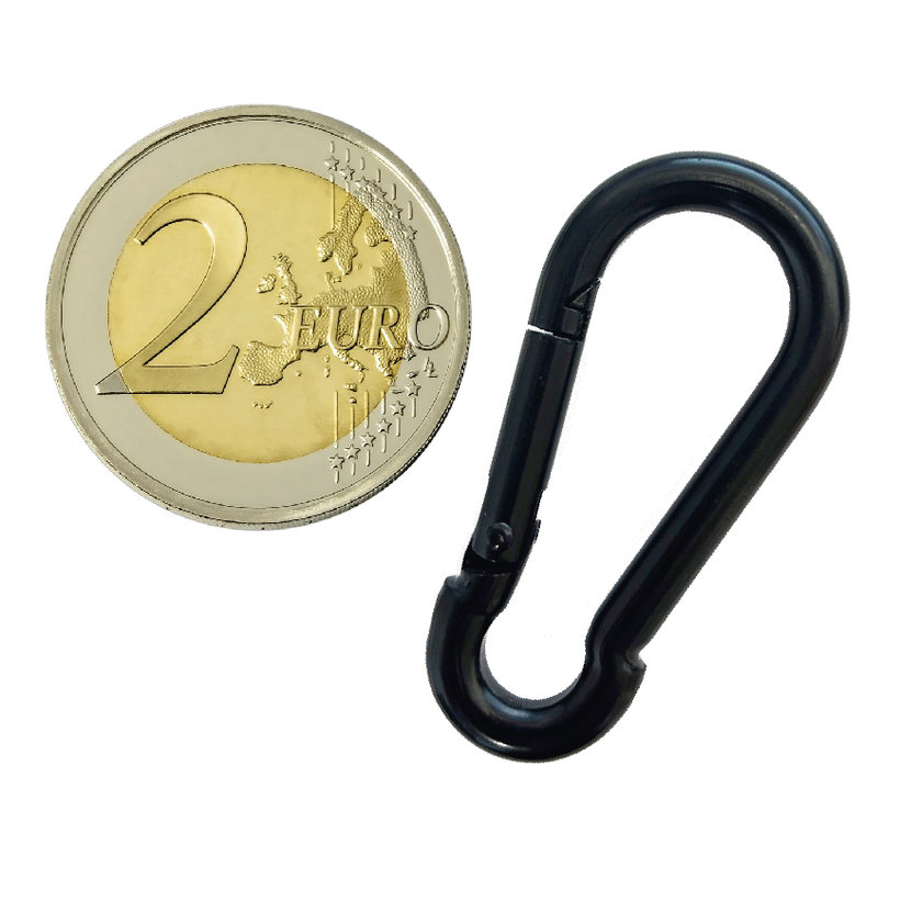 Karabína hasičská DIN 5299C čierna 4mm