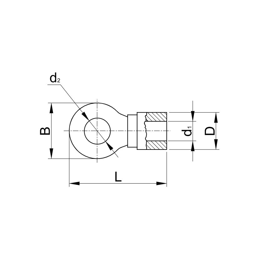 Neizolované CU káblové oká lisovacie 4mm²