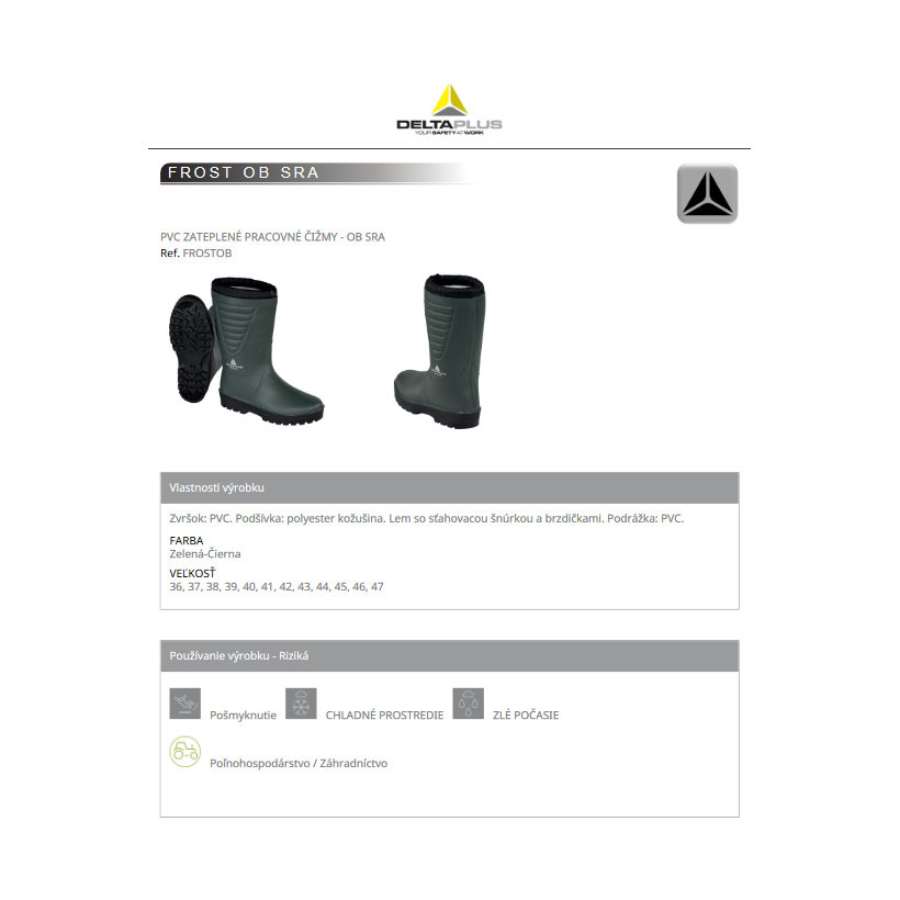 Zimné čižmy gumáky zelené FROST 36