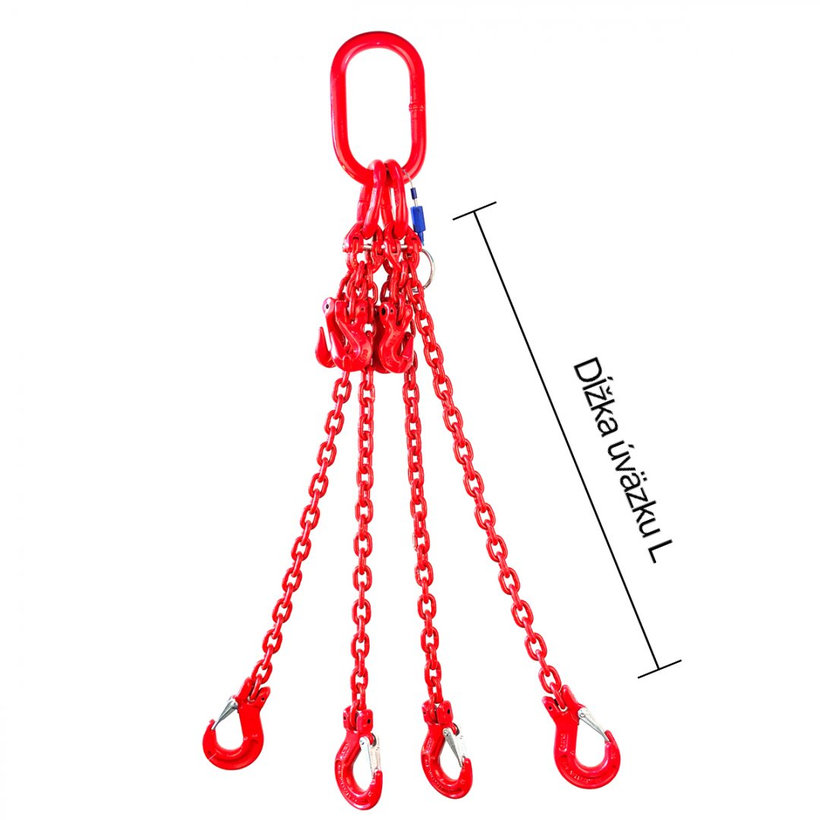 Reťazový záves oko-4 hák tr 80 so skracovačom (1 m, 2360/1700 kg, 6 mm)