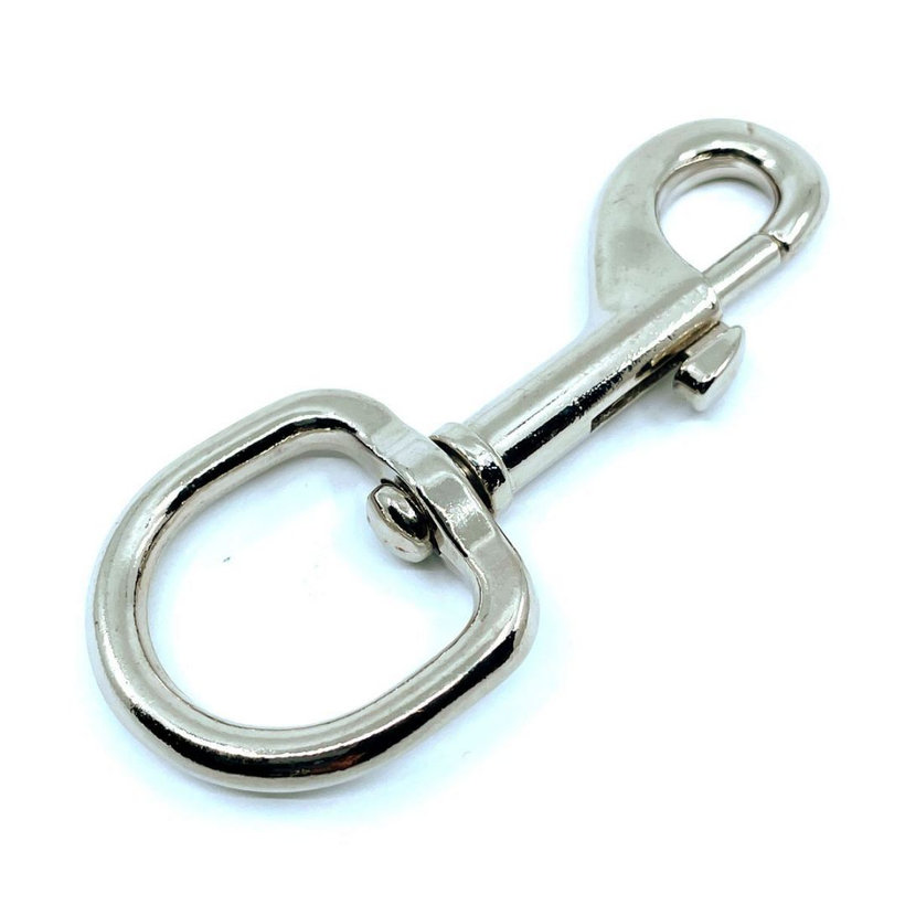 Karabína na kľúče s oválnou hlavou poniklovaná - blister 109