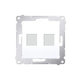 Krytka teleinformačných zásuviek na Keystone - plochá dvojitá - biela