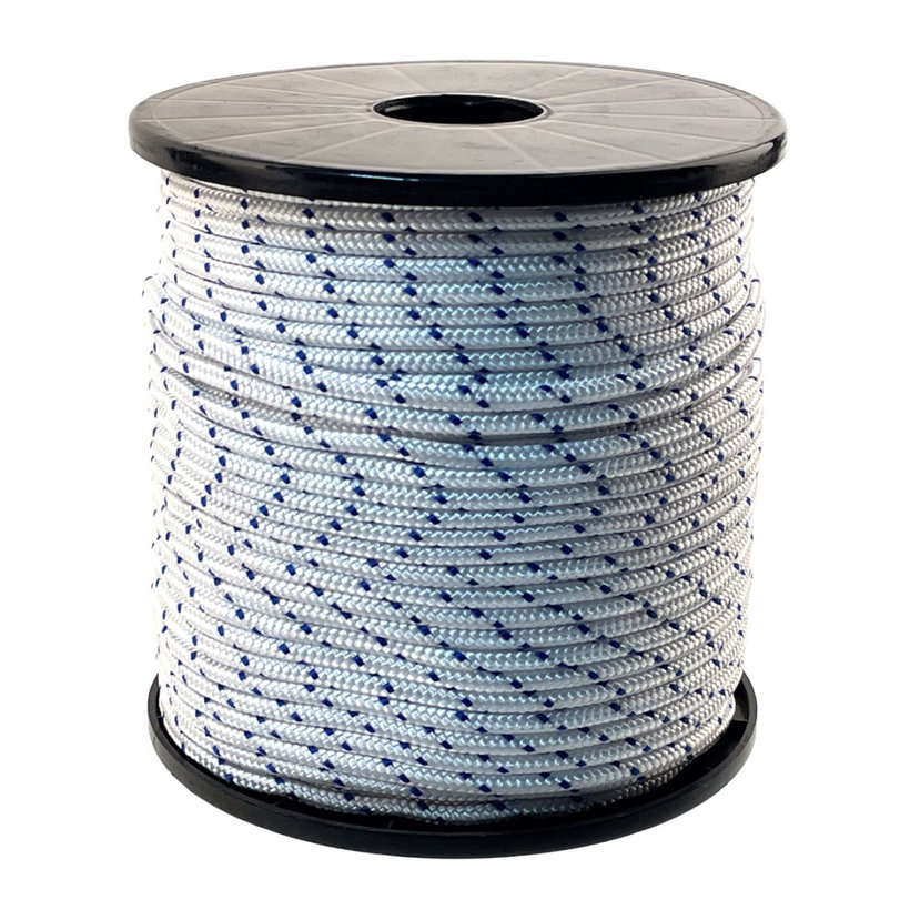 PA pletené lano TORNADO bielo-modré 16pr 3mm