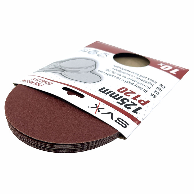 Brúsny papier na suchý zips - kruh 125 mm P120 - 10 ks