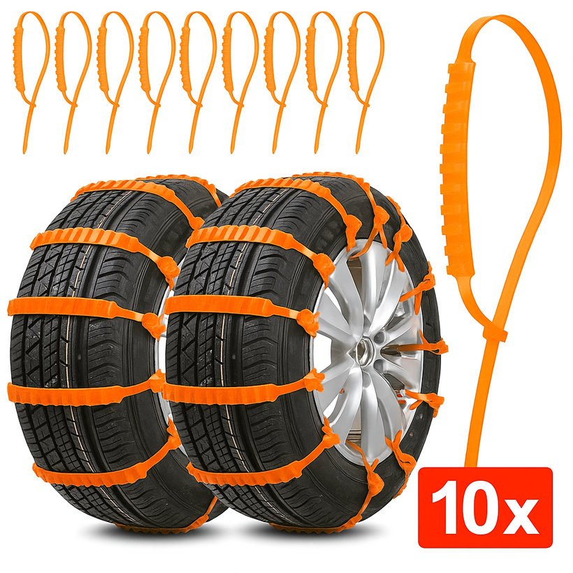 Plastové núdzové „snehové reťaze“ na pneumatiky 12×930 mm - 10ks