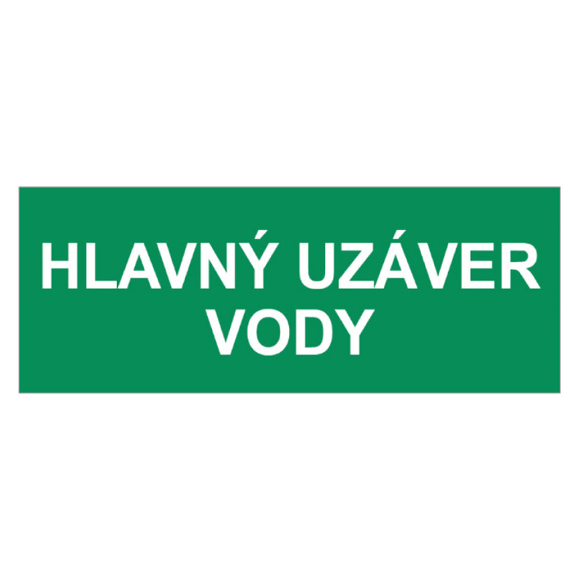 Tabuľka - Hlavný uzáver vody