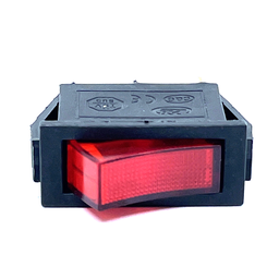 Kolískový vypínač ON-OFF červený podsvetlený, 16A, 250V