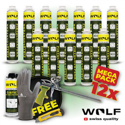 Montážna (PUR) pena pištoľová NÍZKOEXPANZNÁ 12ks MEGA PACK