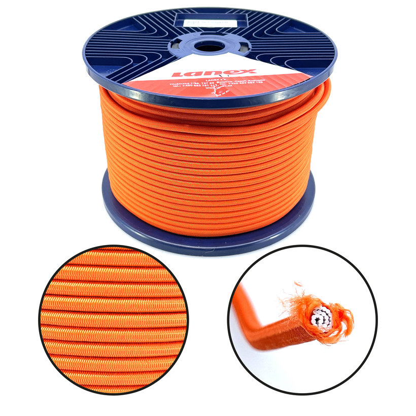 Gumolano s pryžovým jadrom oranžové PP 6mm