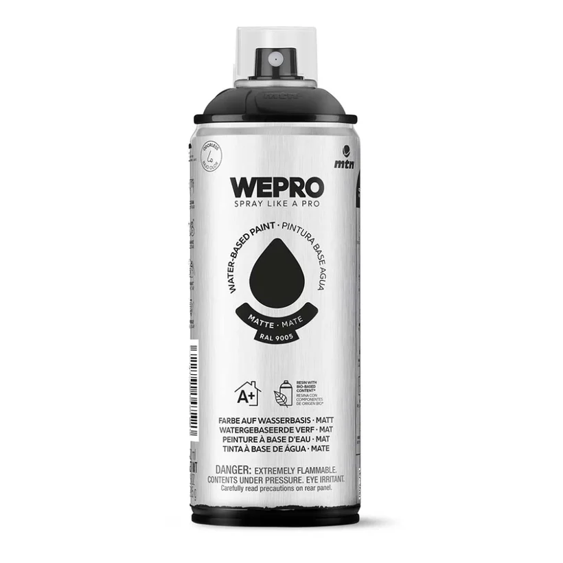 WEPRO Sprej – farba na vodnej báze, matná – Cosmos Black - čierna
