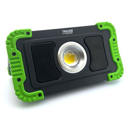 Akumulátorový montážny LED reflektor s reproduktorom Bluetooth