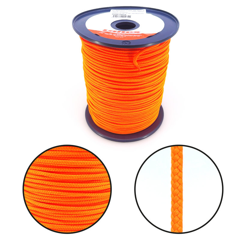 PES 3mm šnúra splietaná bez jadra farebná