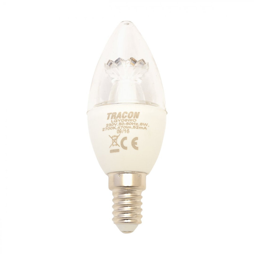 LED žiarovka sviečka E14 6W - stmievateľná - neutrálna biela