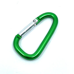 Karabína hliníková tvar D - zelená 5mm