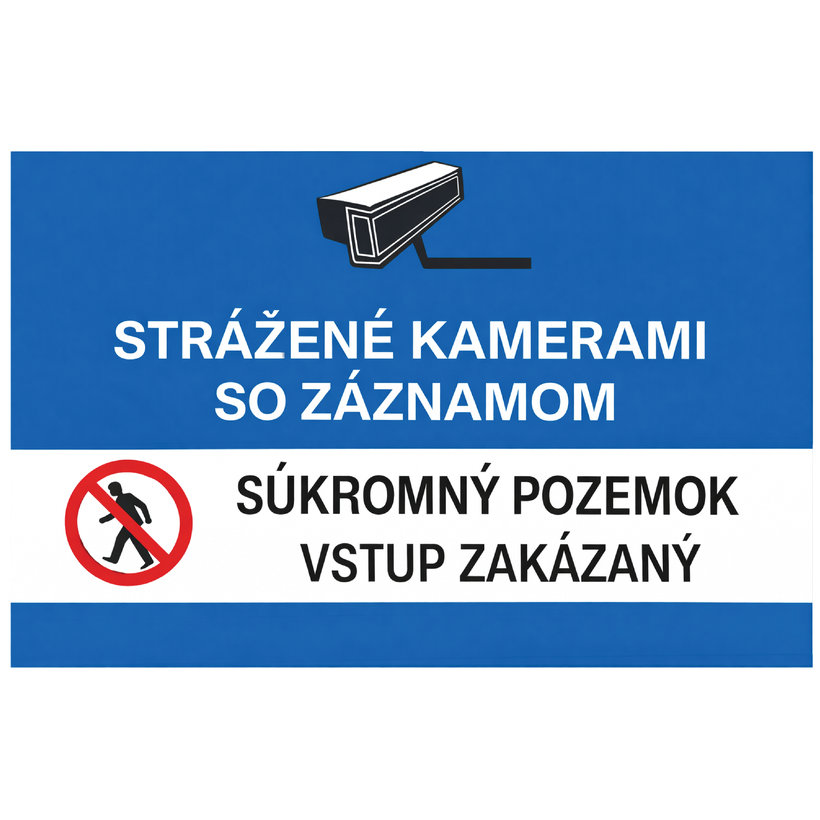 Samolepka - Strážené kamerami so záznamom, súkromný pozemok